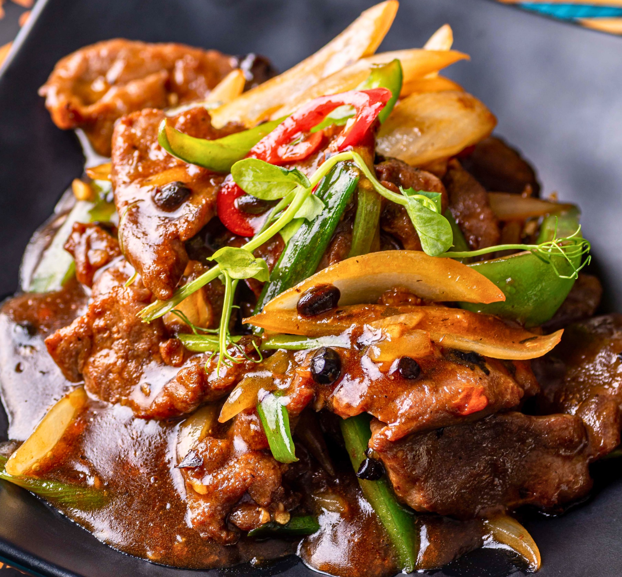 Beef in Green Peppers & Black Bean Sauce